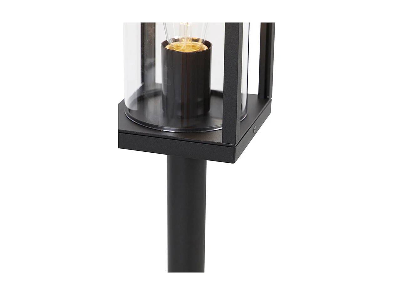 Lampadaire d'extérieur noir 100 cm avec piquet de terre et presse-étoupe - Charlois