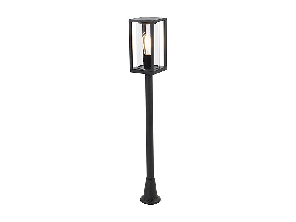 Lampadaire d'extérieur noir 100 cm avec piquet de terre et presse-étoupe - Charlois