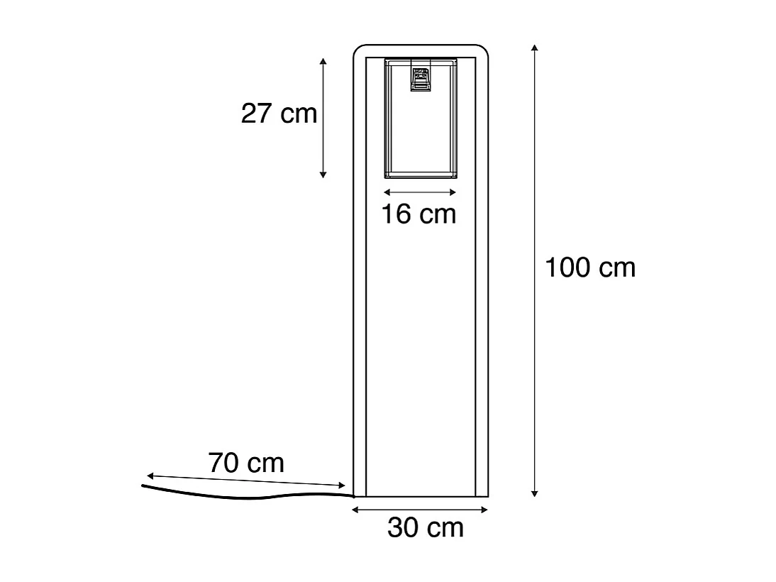 Lampadaire d'extérieur moderne noir - Rotterdam Balanco