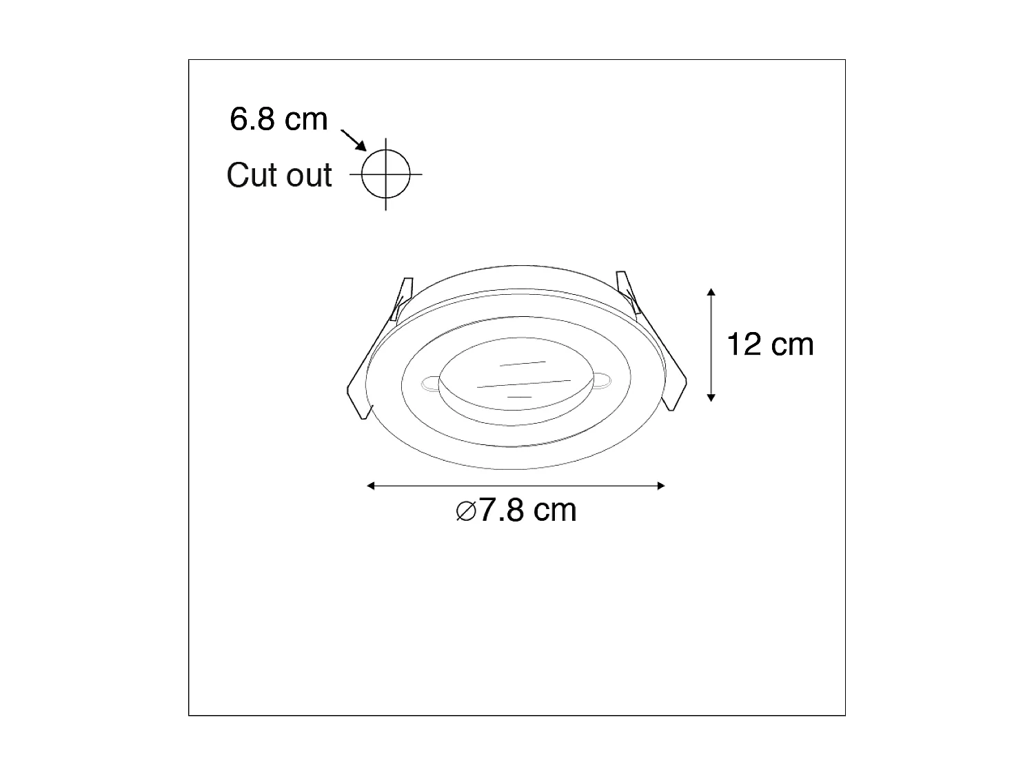 Spot encastrable intelligent acier rond IP44 incl. Wifi GU10 - Xena