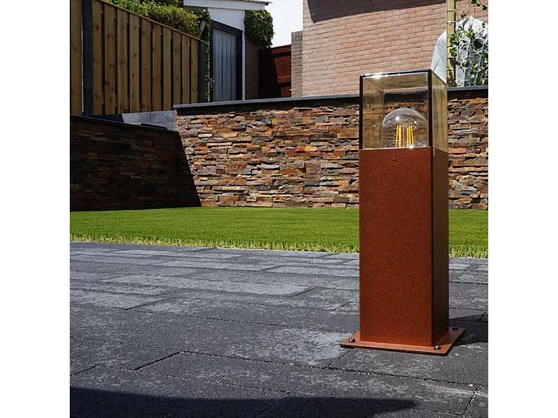 Lampadaire d'extérieur industriel brun rouille 30 cm IP44 - Denmark