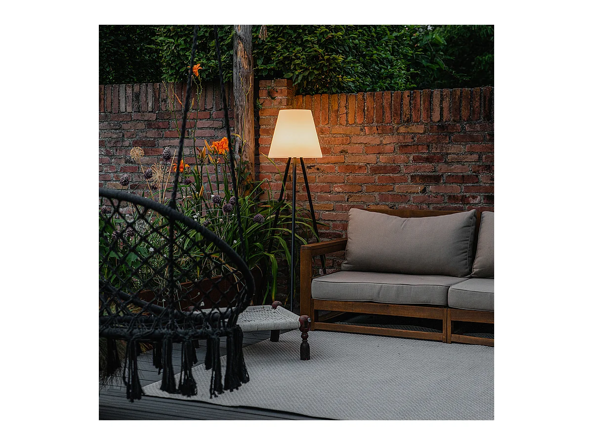 Lampadaire d'extérieur moderne noir IP44 avec LED sur solaire - Virginia