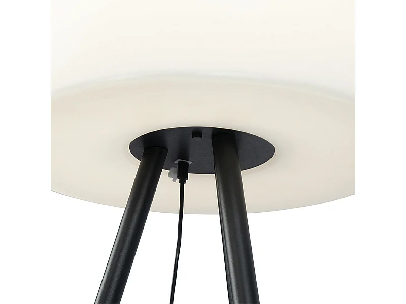 Lampadaire d'extérieur moderne noir IP44 avec LED solaire - Virginia