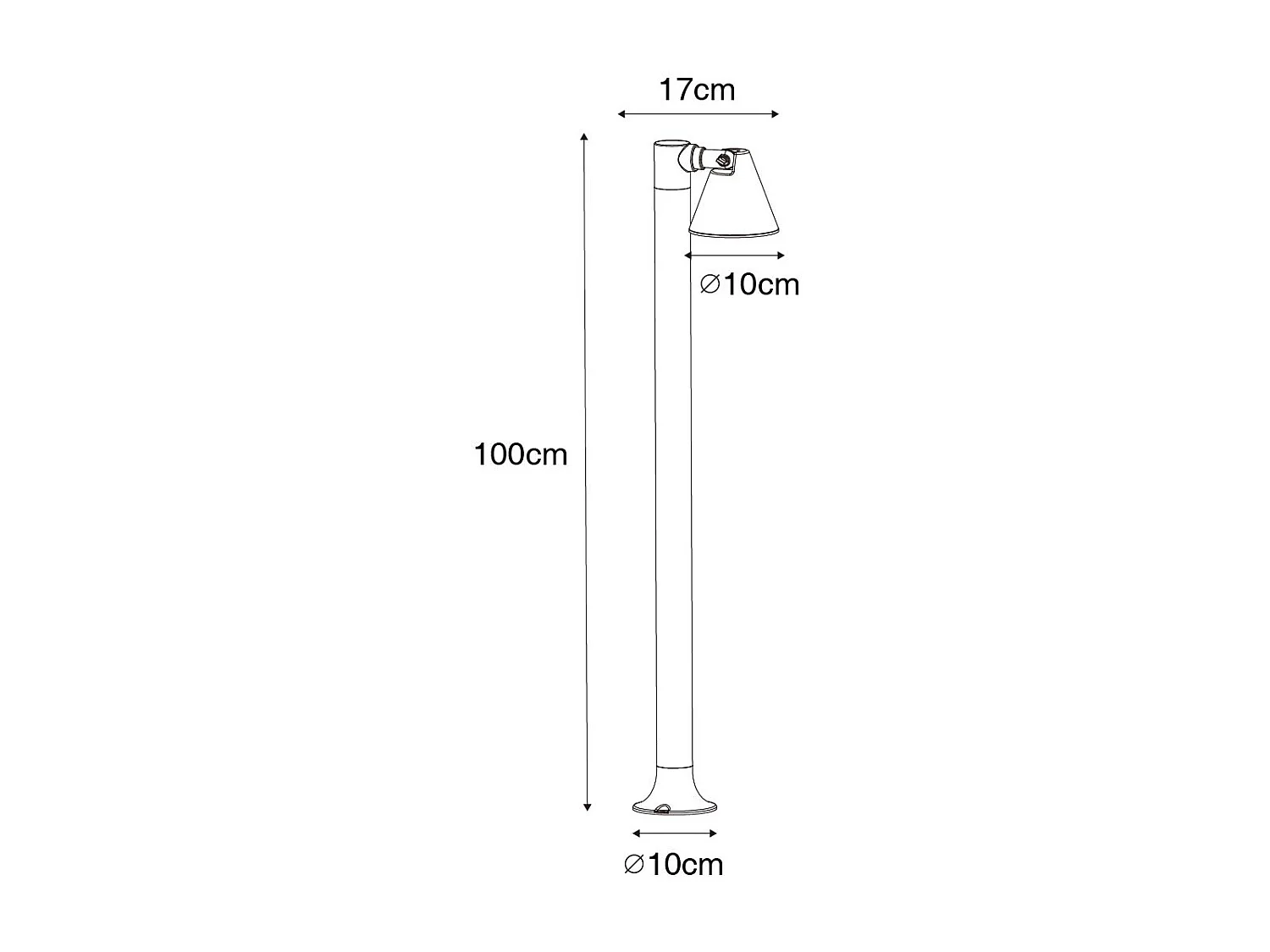 Borne extérieure moderne brun rouille 100 cm IP44 orientable - Ciara