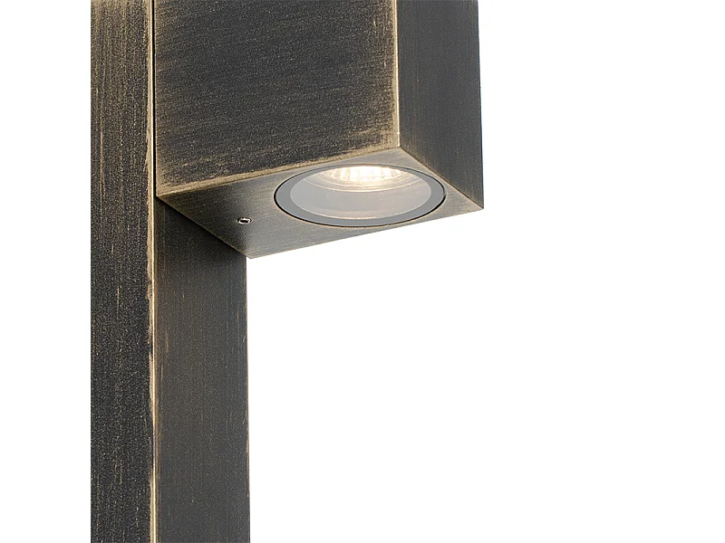 Lampe d'extérieur sur pied industrielle or antique 65 cm IP44 - Baleno