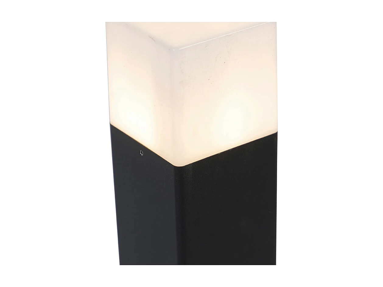 Piquet extérieur noir en verre opale 70 cm avec piquet de terre et presse-étoupe - Danemark