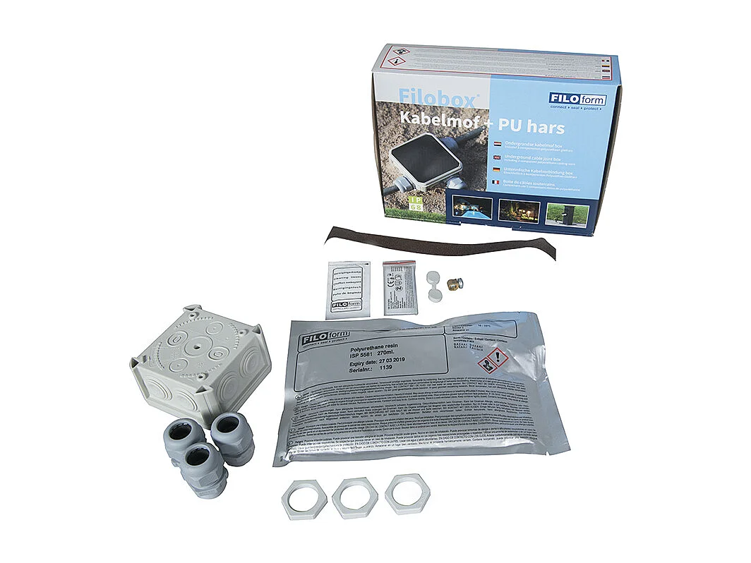 Piquet extérieur noir en verre opale 70 cm avec piquet de terre et presse-étoupe - Danemark