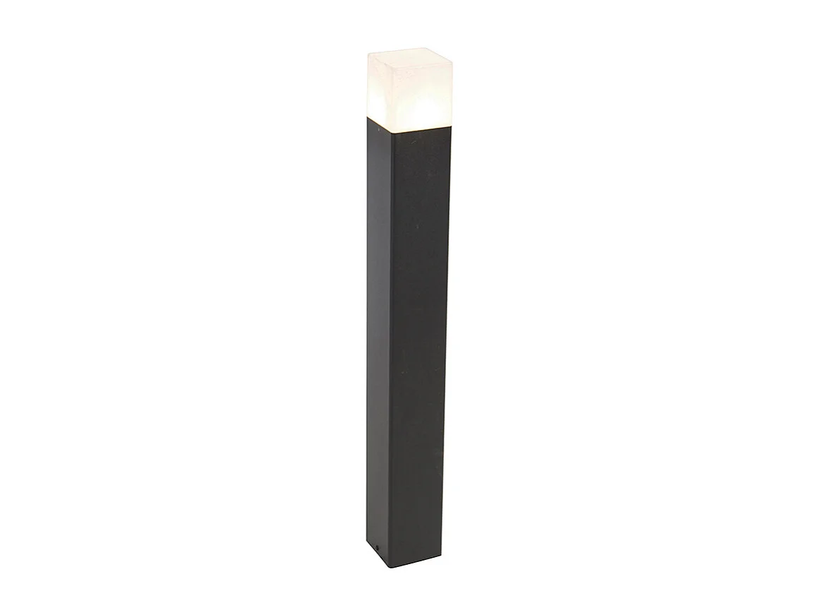 Piquet extérieur noir en verre opale 70 cm avec piquet de terre et presse-étoupe - Danemark