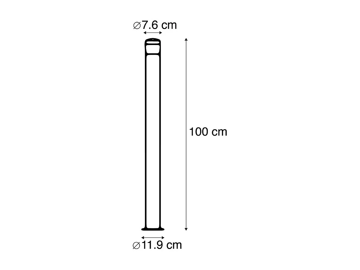Lampe d'extérieur moderne noire 100 cm IP44 avec LED - Roxy