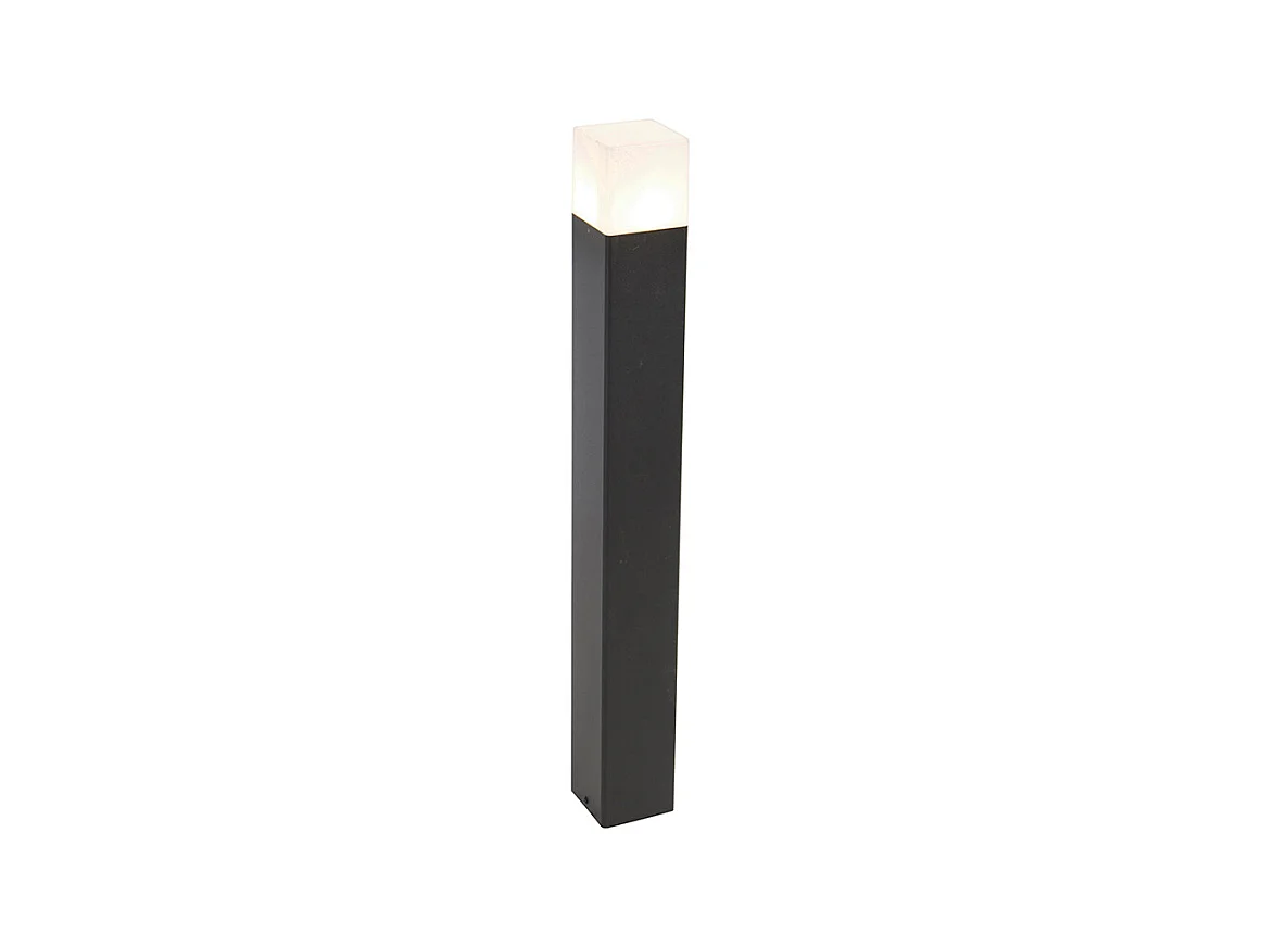 Lampe d'extérieur sur pied noire avec abat-jour blanc opale 70 cm - Danemark
