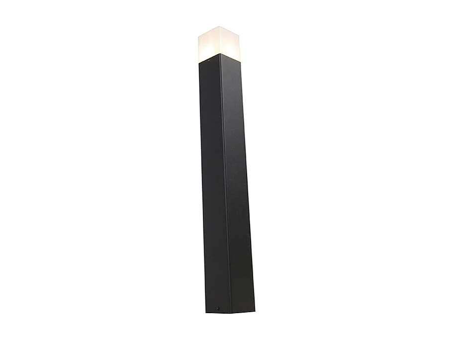 Lampadaire d'extérieur noir avec abat-jour blanc opale 70 cm - Danemark