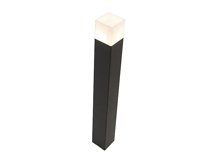 Lampadaire d'extérieur noir avec abat-jour blanc opale 70 cm - Danemark
