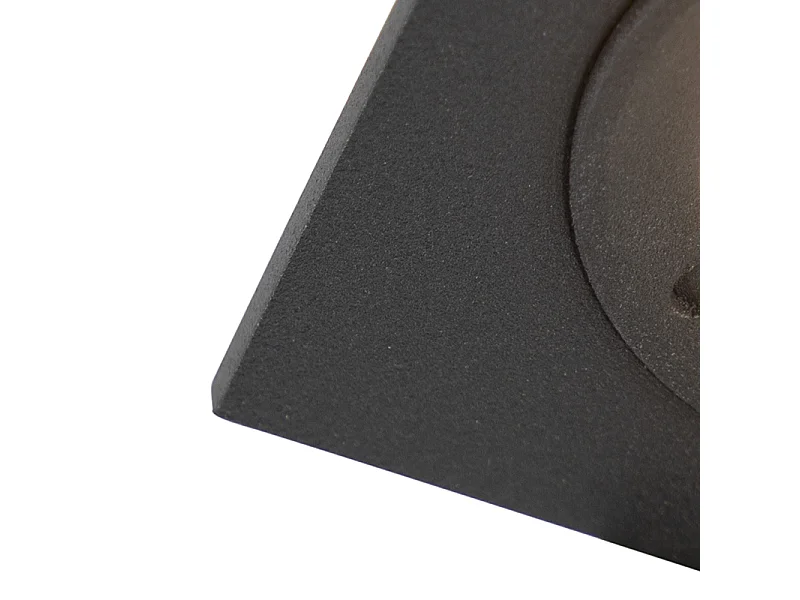 Lot de 3 spots encastrés pour salle de bain noir carré IP44 - Xena