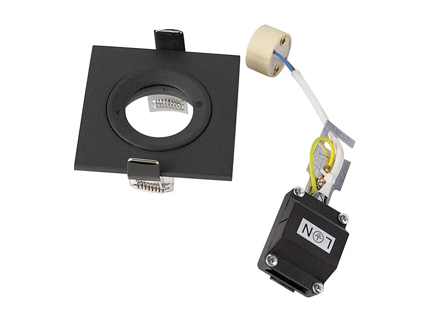 Lot de 3 spots encastrés pour salle de bain noir carré IP44 - Xena