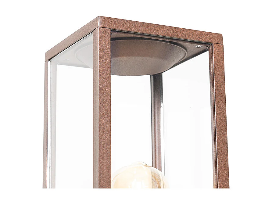 Lampadaire d'extérieur industriel brun rouille 80 cm IP44 - Charlois