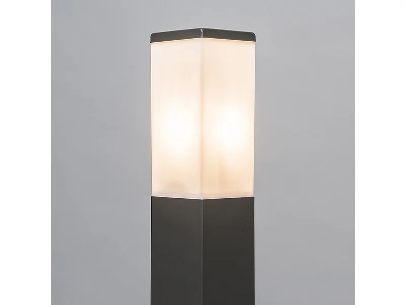 Lampadaire d'extérieur anthracite 80 cm IP44 - Malios avec piquet de terre et presse-étoupe