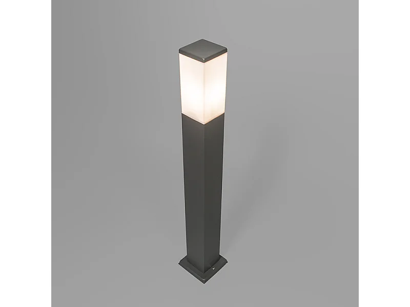 Lampadaire d'extérieur anthracite 80 cm IP44 - Malios avec piquet de terre et presse-étoupe