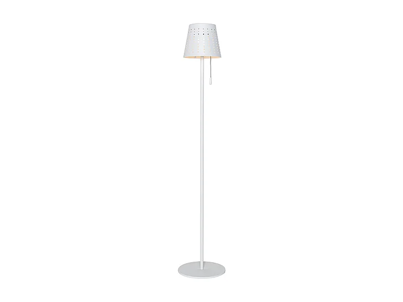 Lampadaire d'extérieur blanc avec LED dimmable en 3 étapes sur solaire - Ferre