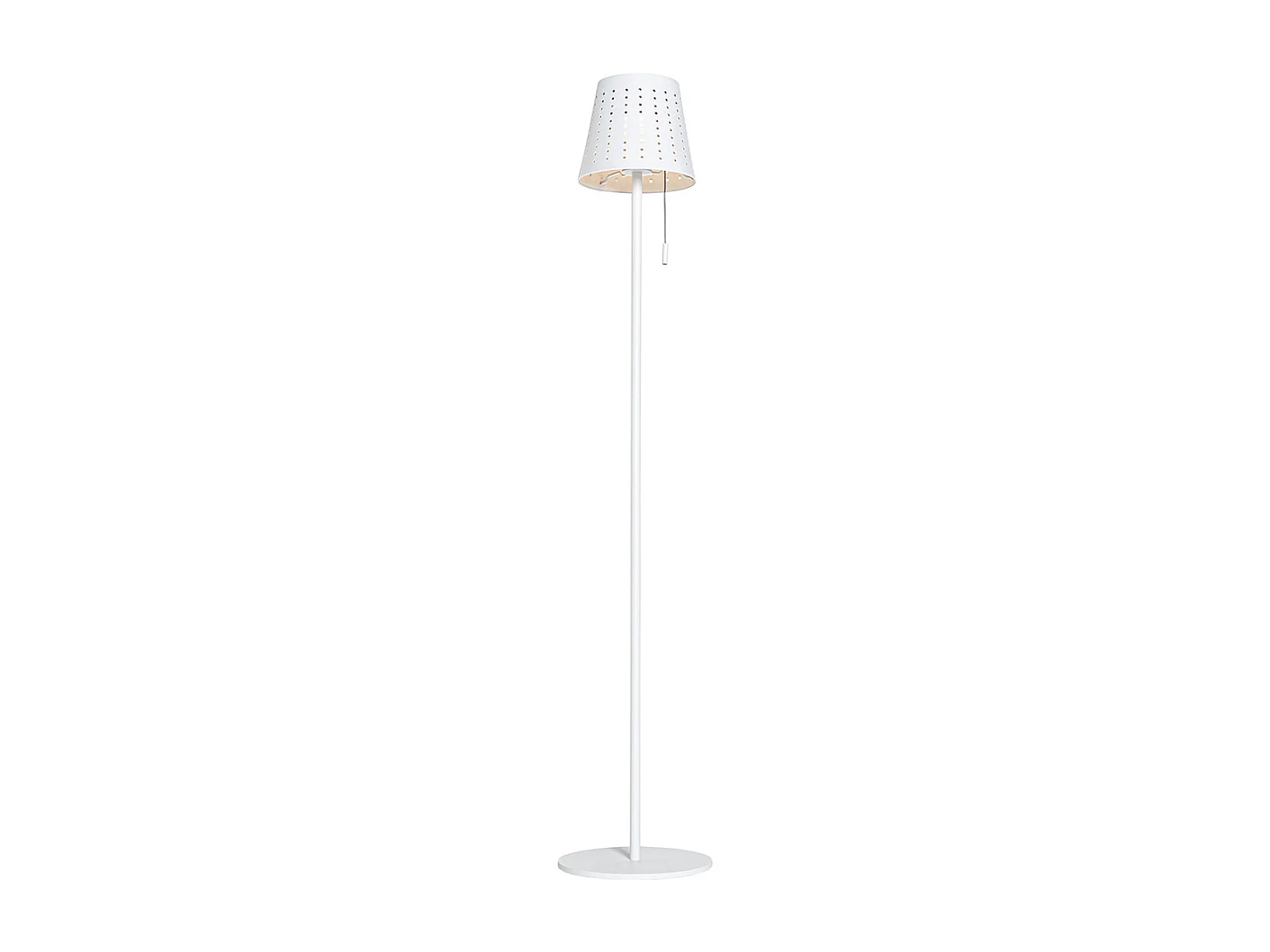 Lampadaire d'extérieur blanc avec LED dimmable en 3 étapes sur solaire - Ferre