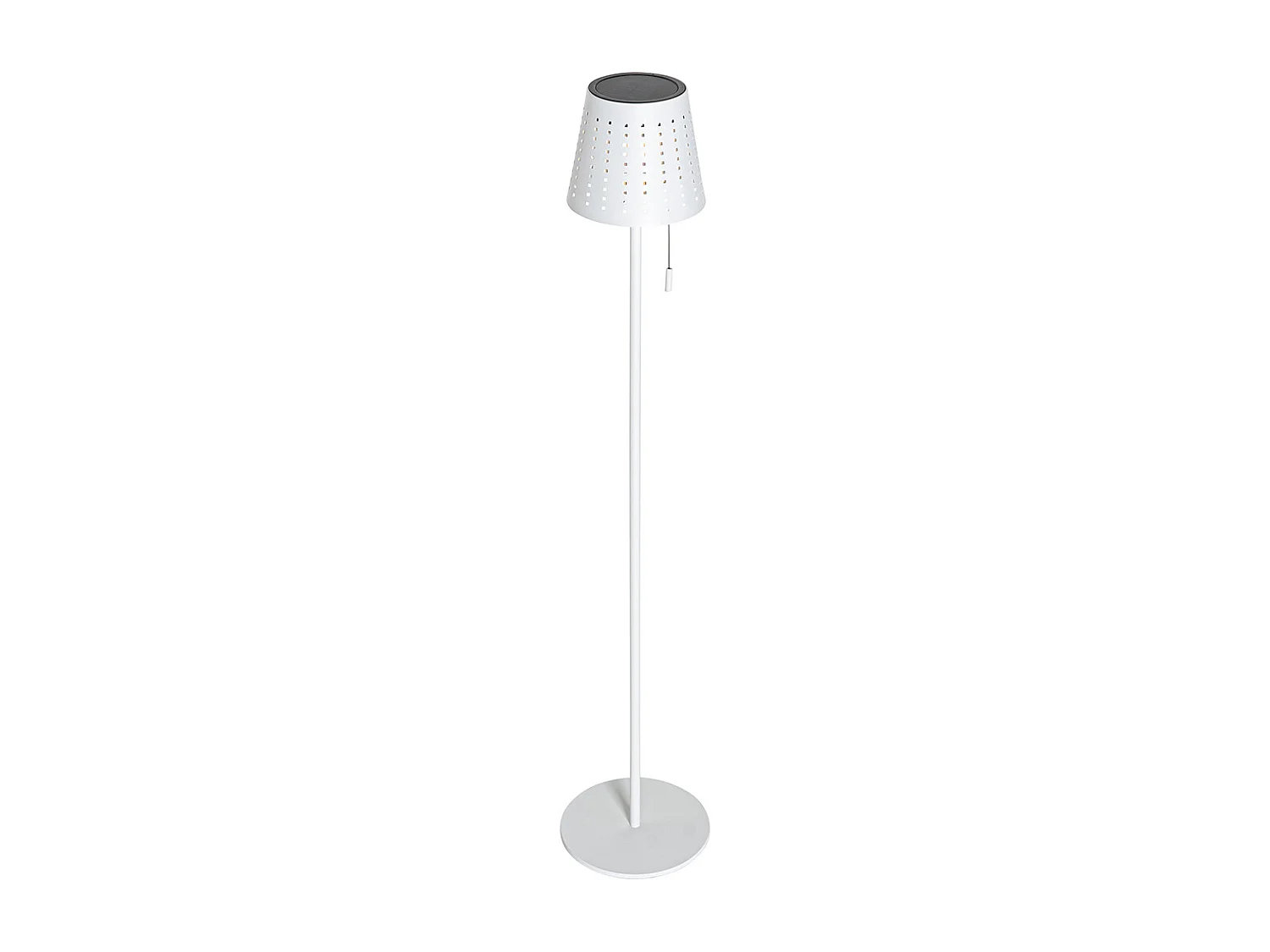 Lampadaire d'extérieur blanc avec LED à 3 niveaux de luminosité sur énergie solaire - Ferre