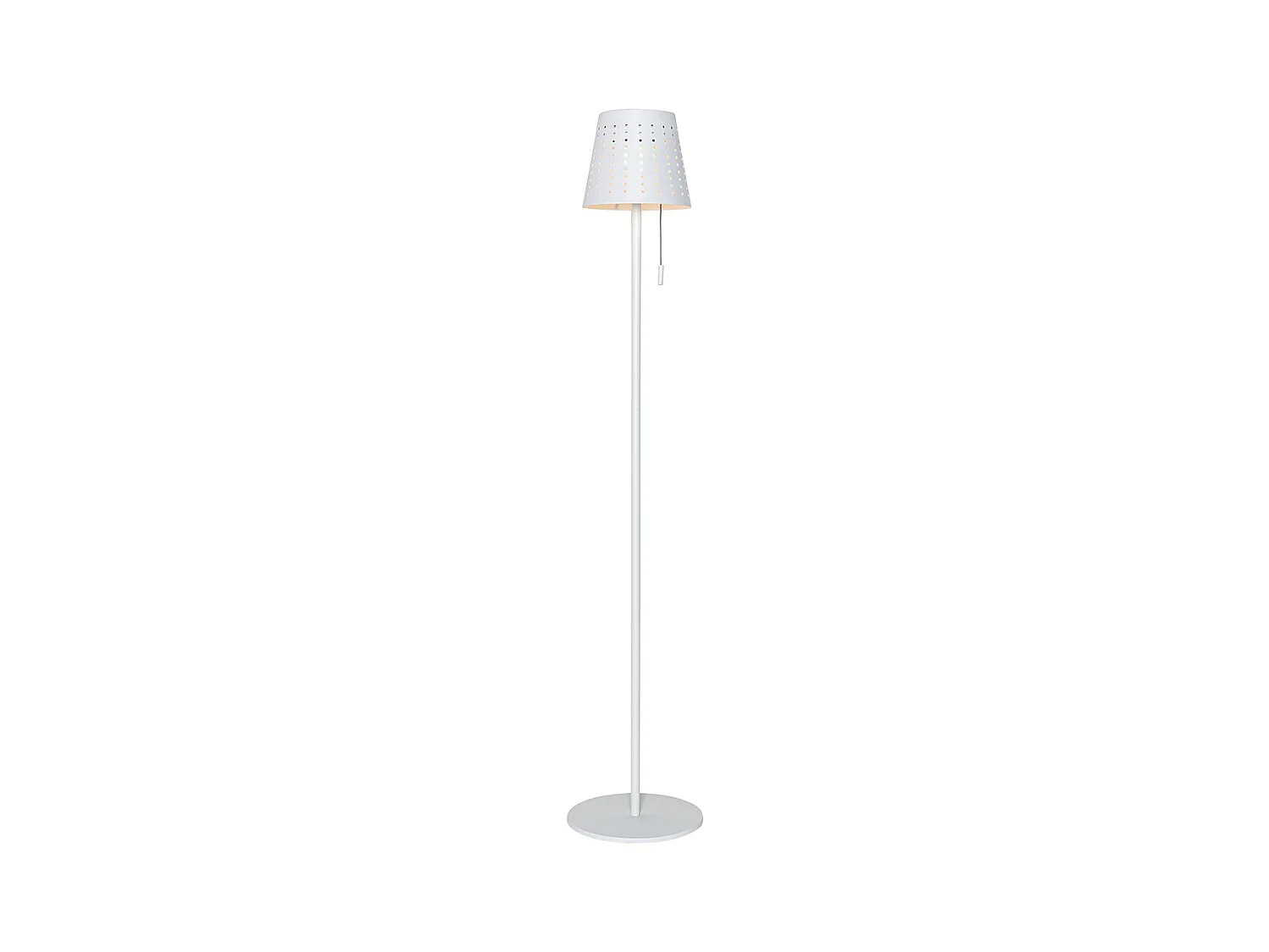 Lampadaire d'extérieur blanc avec LED dimmable en 3 étapes sur solaire - Ferre
