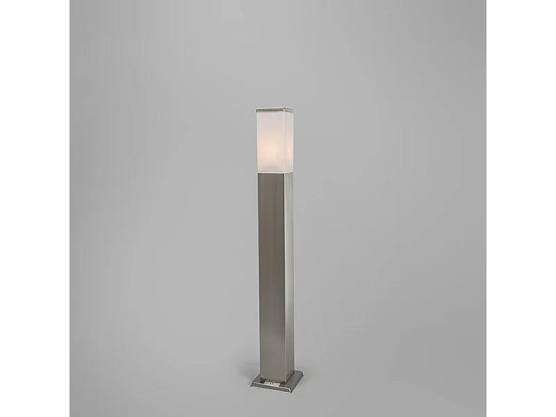 Lampe d'extérieur acier 80cm IP44 - Malios avec broche de terre et gaine de câble
