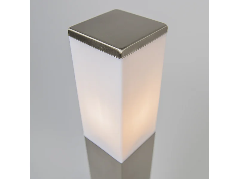 Lampe d'extérieur acier 80cm IP44 - Malios avec broche de terre et gaine de câble