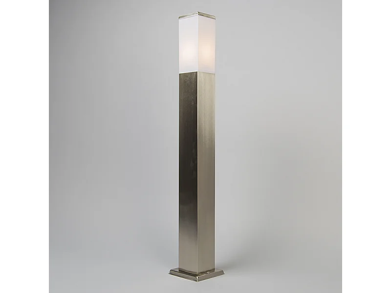 Lampadaire d'extérieur en acier 80 cm IP44 - Malios avec piquet de terre et presse-étoupe