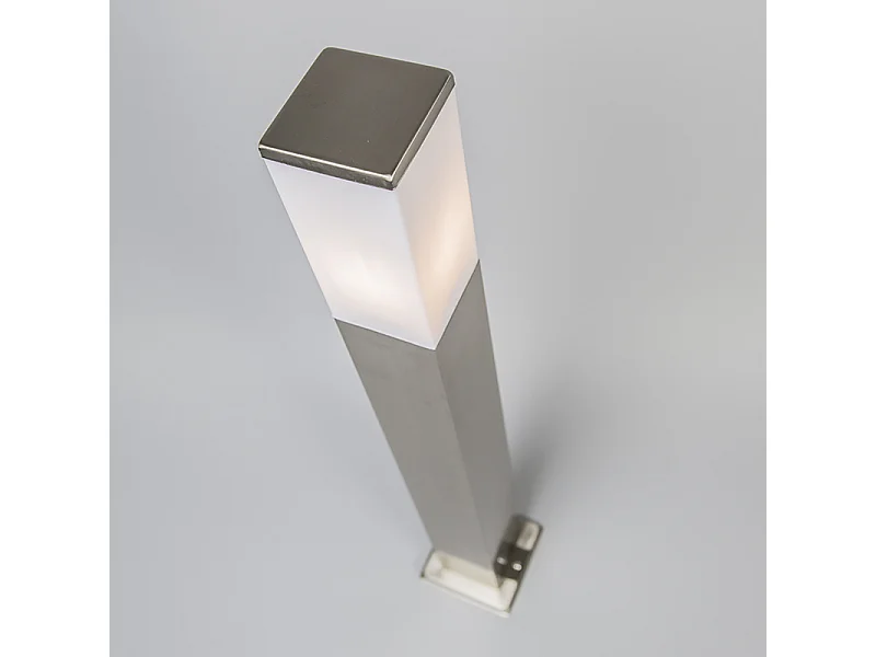 Lampadaire d'extérieur en acier 80 cm IP44 - Malios avec piquet de terre et presse-étoupe