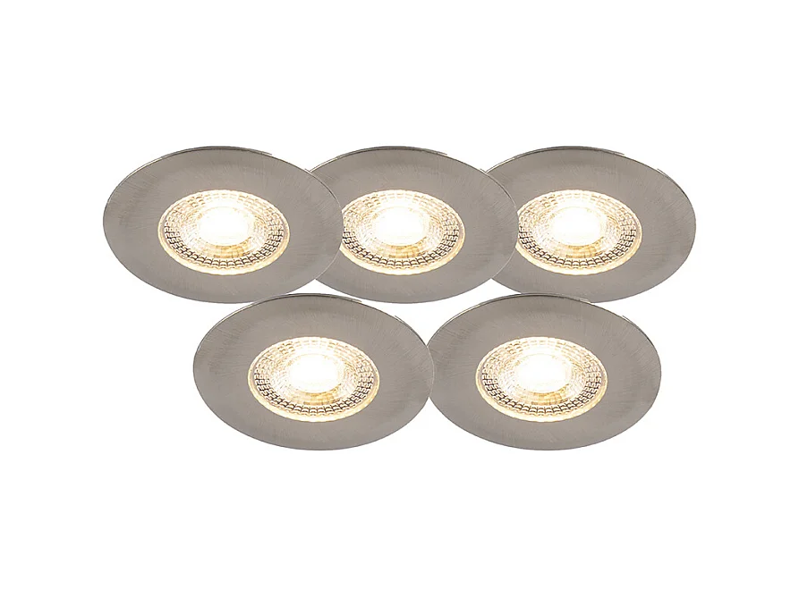 Lot de 5 spots encastrables argentés dimmables en 3 étapes - Ulo