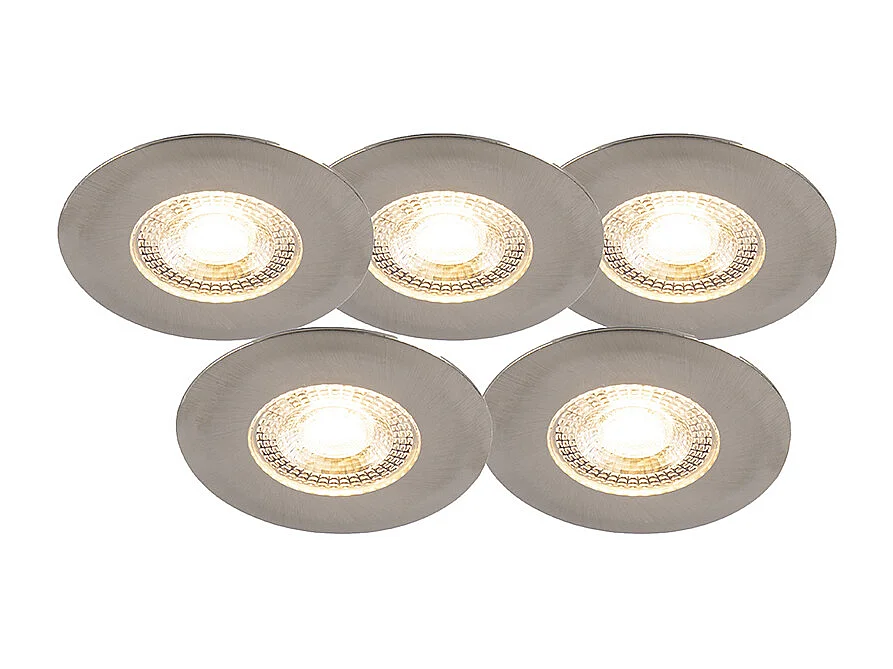 Lot de 5 spots encastrables argentés dimmables en 3 étapes - Ulo