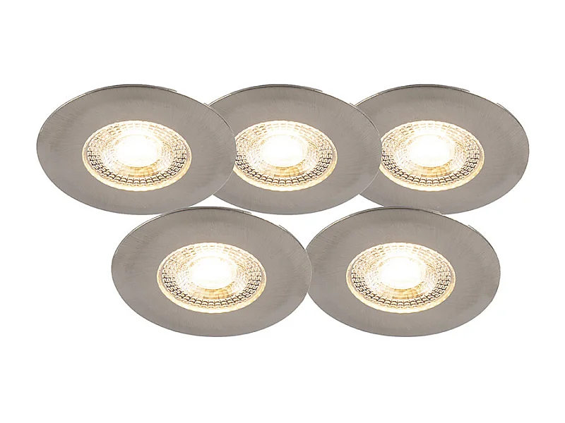 Lot de 5 spots encastrables argentés dimmables en 3 étapes - Ulo