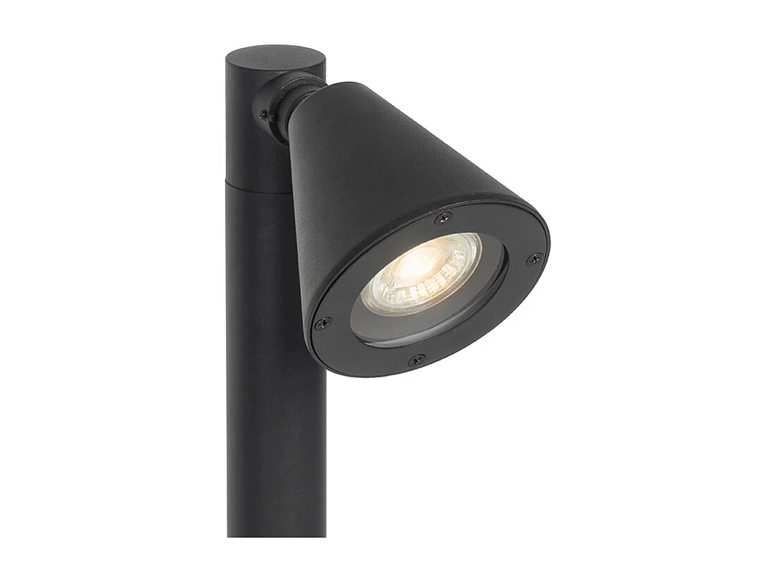 Borne extérieure moderne noire 60 cm IP44 orientable - Ciara