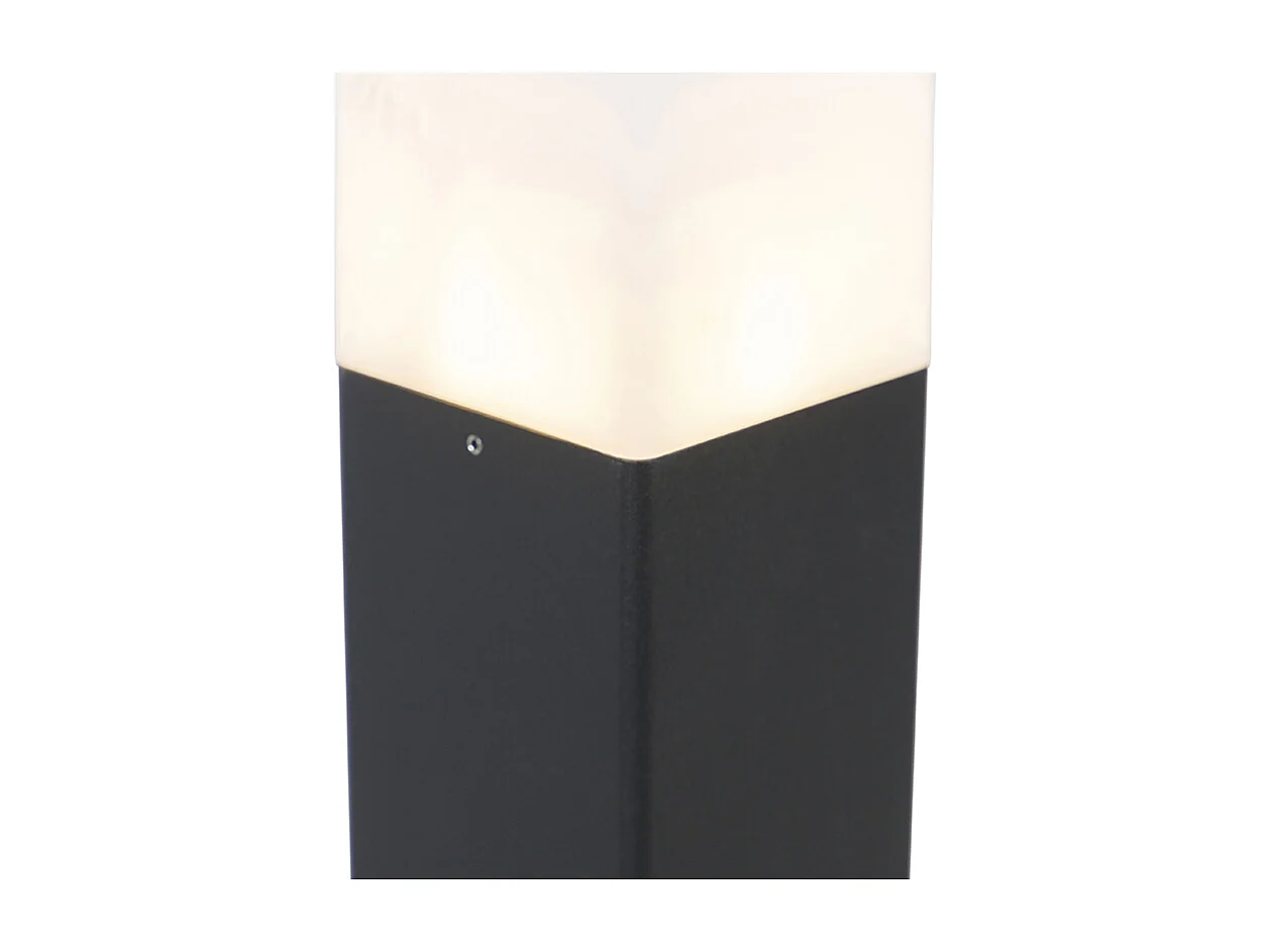 Lampe d'extérieur sur pied noire avec abat-jour blanc opale 50 cm - Danemark