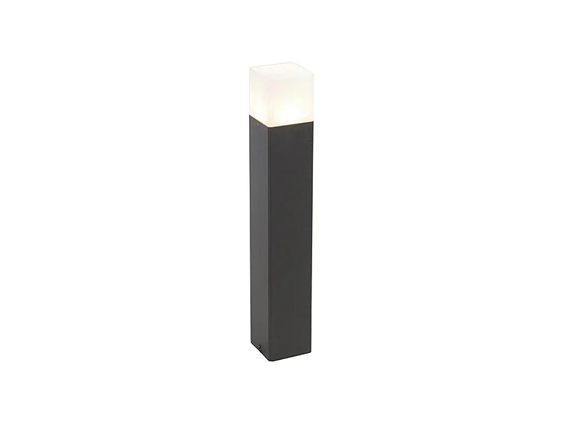 Lampe d'extérieur sur pied noire avec abat-jour blanc opale 50 cm - Danemark