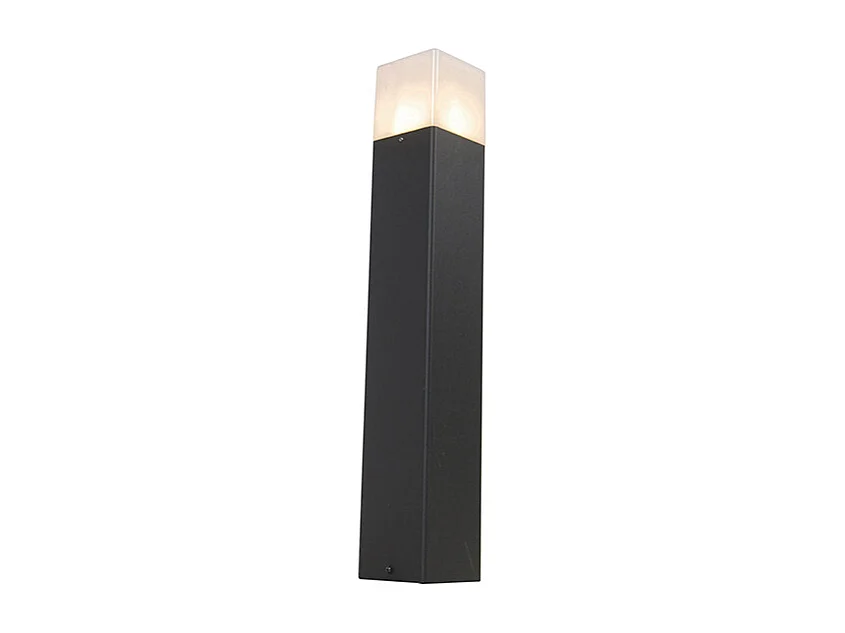 Lampadaire d'extérieur noir avec abat-jour blanc opale 50 cm - Denmark