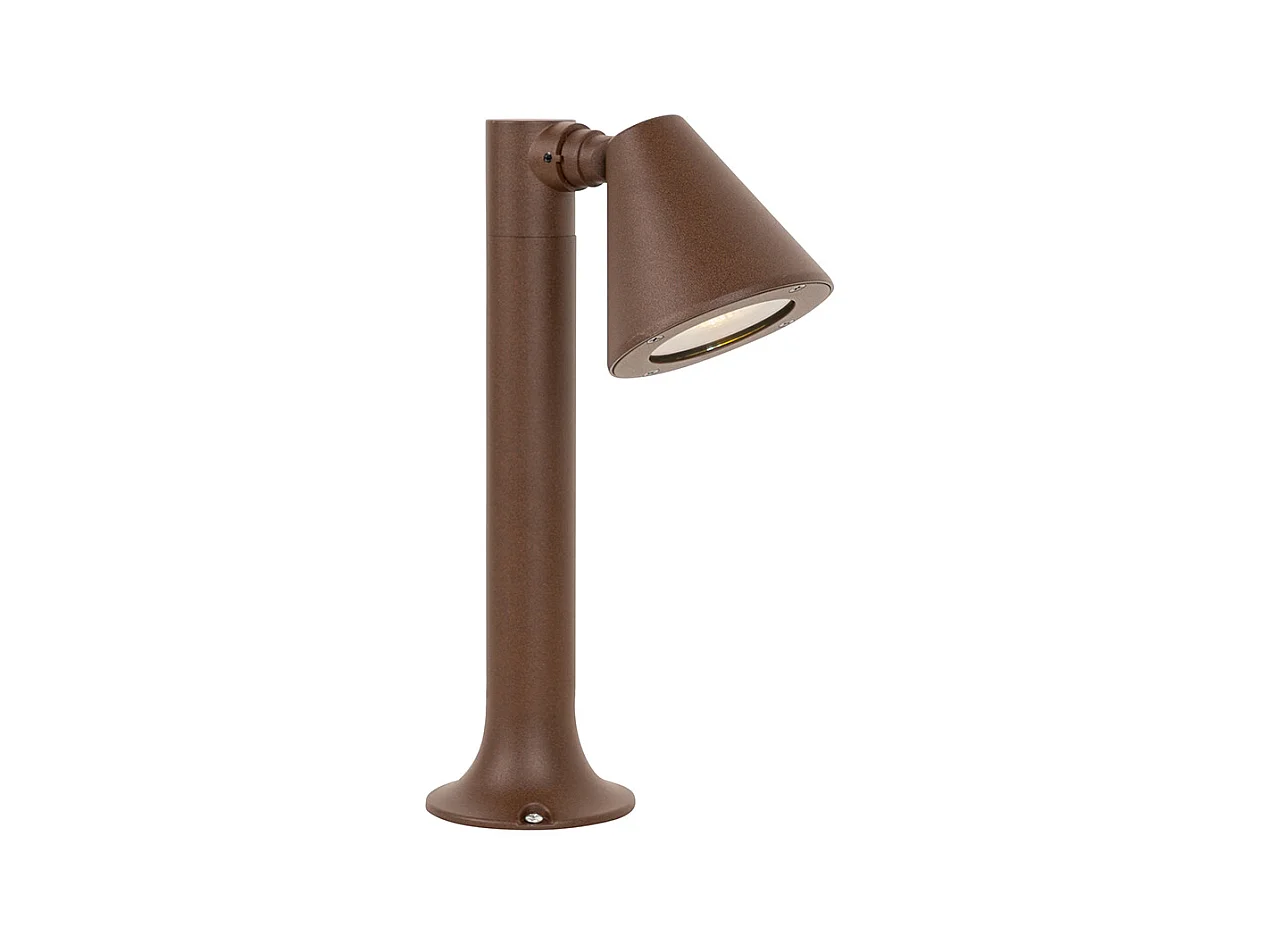 Poteau d'extérieur moderne marron rouille 30 cm IP44 orientable - Ciara