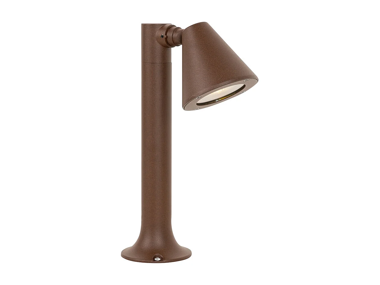 Borne d'extérieur moderne brun rouille 30 cm IP44 orientable - Ciara