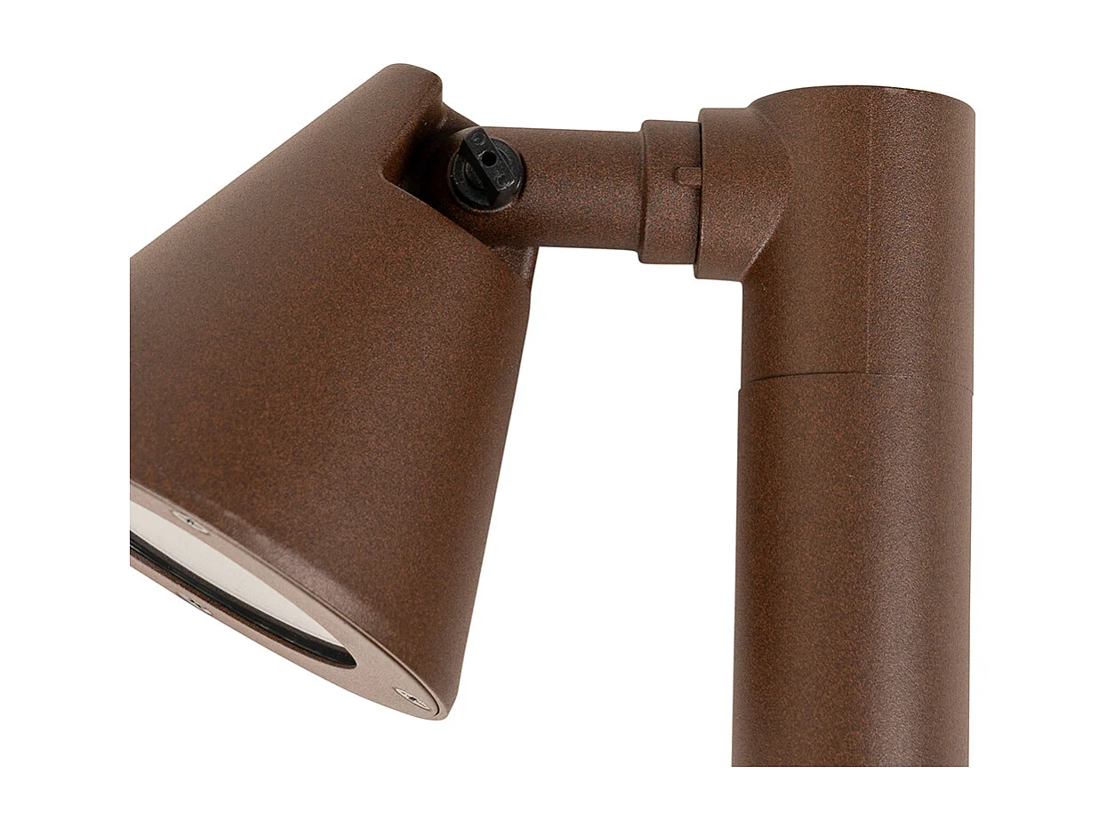 Borne d'extérieur moderne brun rouille 30 cm IP44 orientable - Ciara