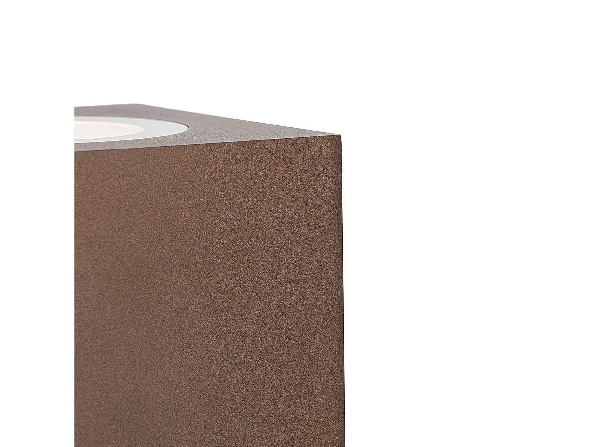 Spot de jardin industriel marron rouille carré IP65 AR111 - Lennard