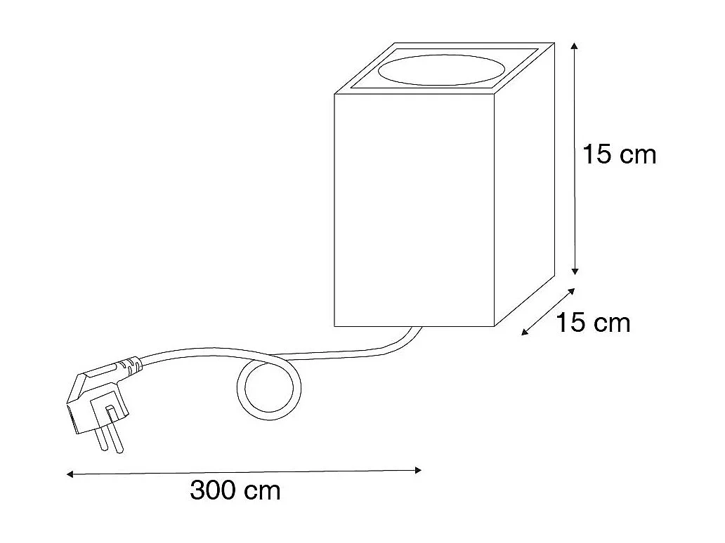 Projecteur de jardin industriel brun rouille carré IP65 AR111 - Lennard