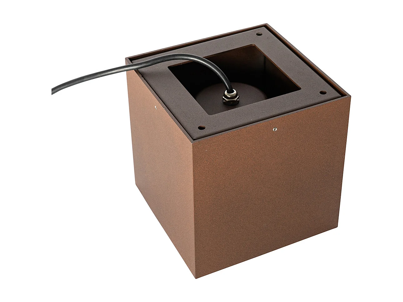 Projecteur de jardin industriel brun rouille carré IP65 AR111 - Lennard