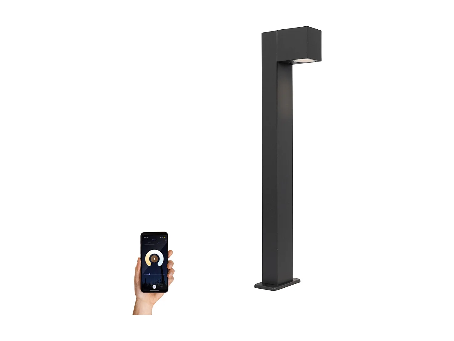 Lampe d'extérieur sur pied intelligente anthracite 65 cm IP44 avec Wifi GU10 - Baleno