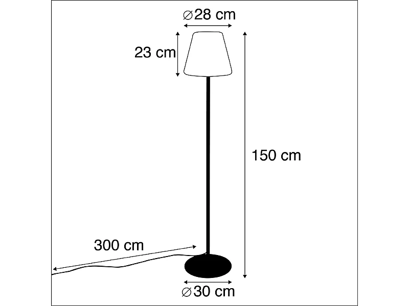 Lampadaire d'extérieur moderne noir - Virginia