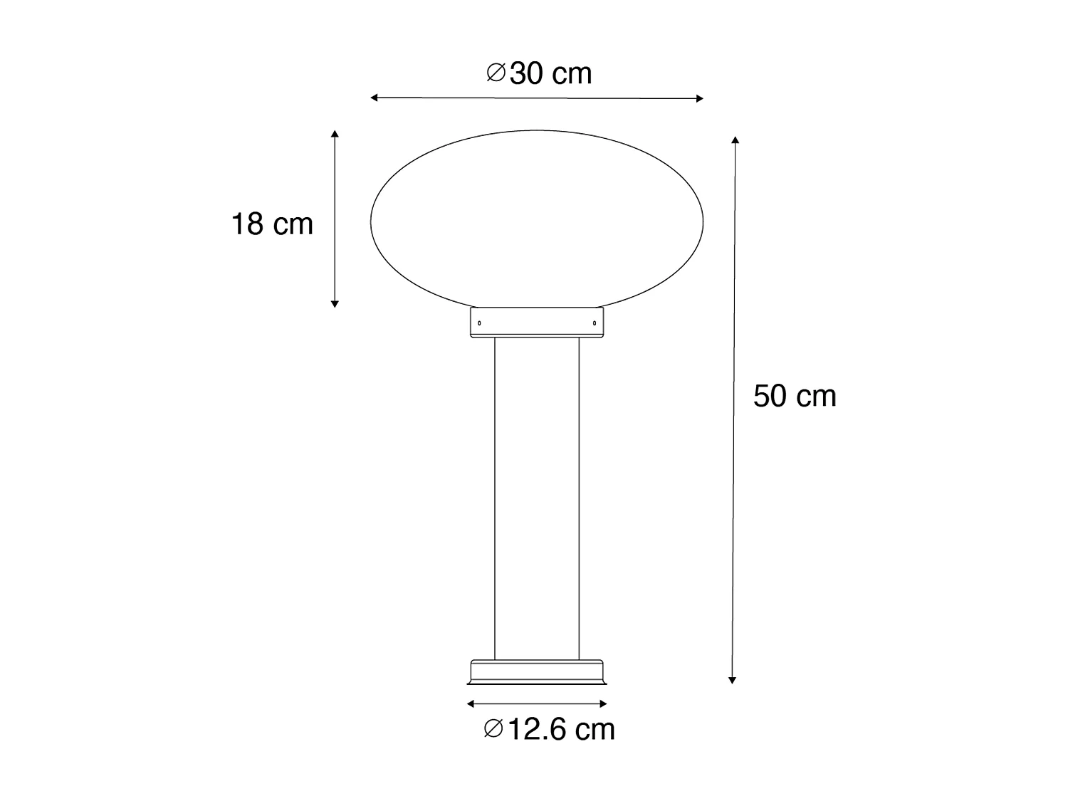 Borne d'extérieur moderne noire 50 cm - Elly