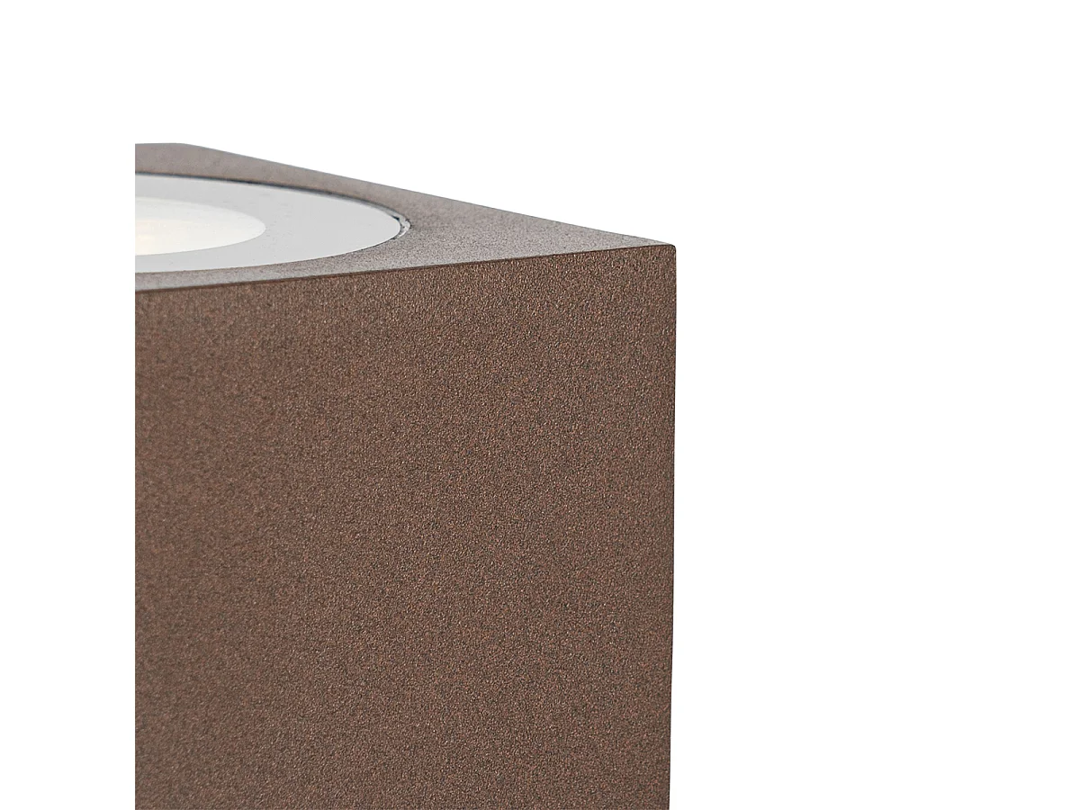 Spot de jardin industriel marron rouille carré IP65 - Lennard