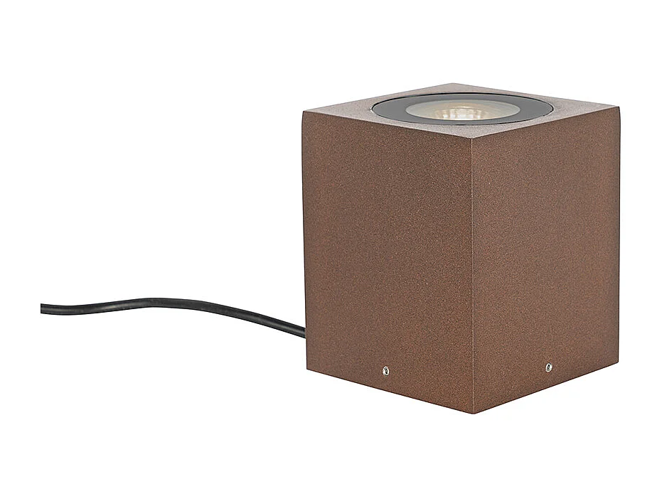 Projecteur de jardin industriel brun rouille carré IP65 - Lennard