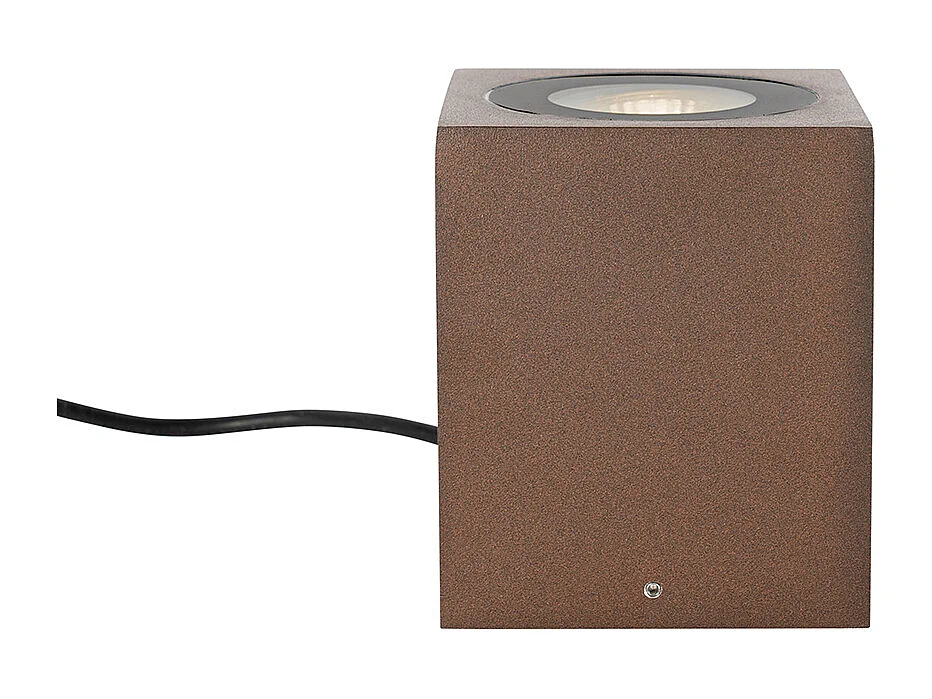 Projecteur de jardin industriel brun rouille carré IP65 - Lennard