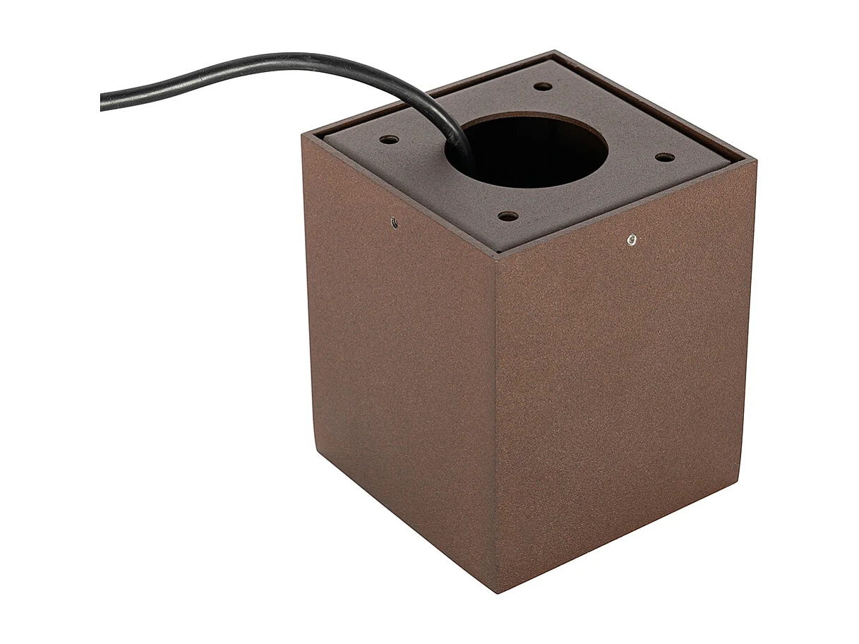 Projecteur de jardin industriel brun rouille carré IP65 - Lennard