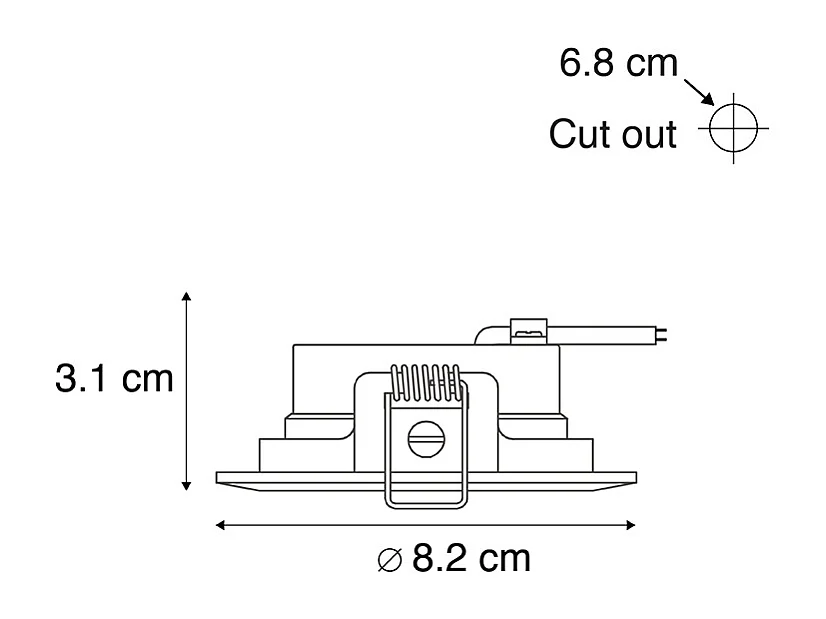 Spot encastré argent avec LED à intensité variable 3 niveaux - Ulo